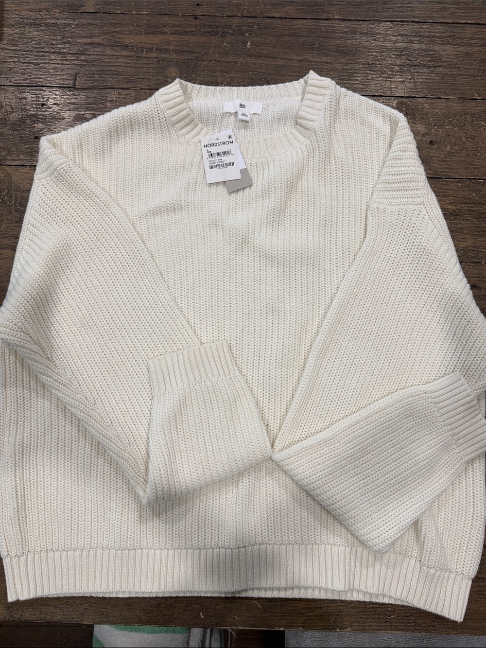 Nordstrom Ivory Knit Crewneck Sweater for Women